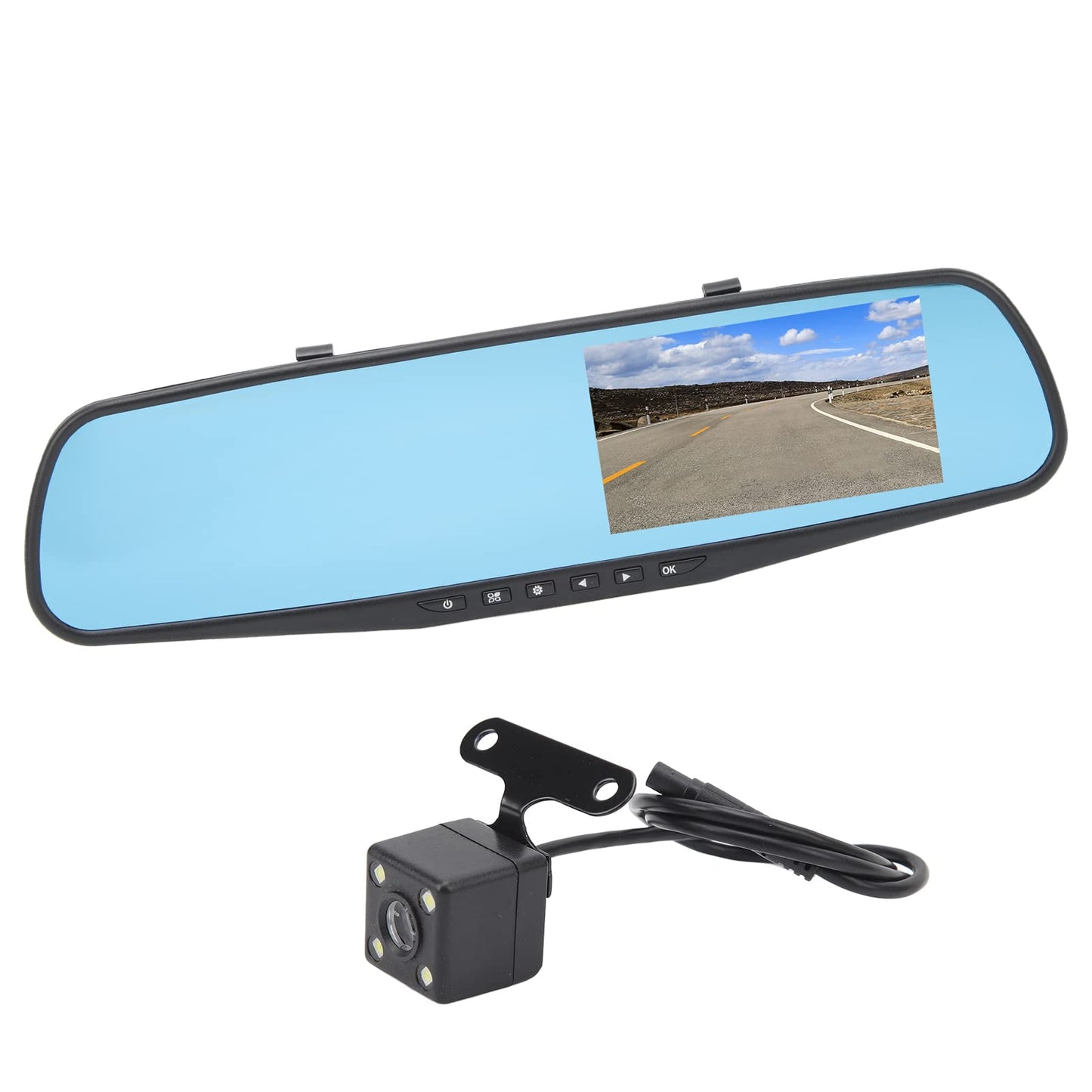 🚗📹 ESPEJO RETROVISOR UNIVERSAL CON 2 CÁMARAS (DELANTERA Y TRASERA) ✨