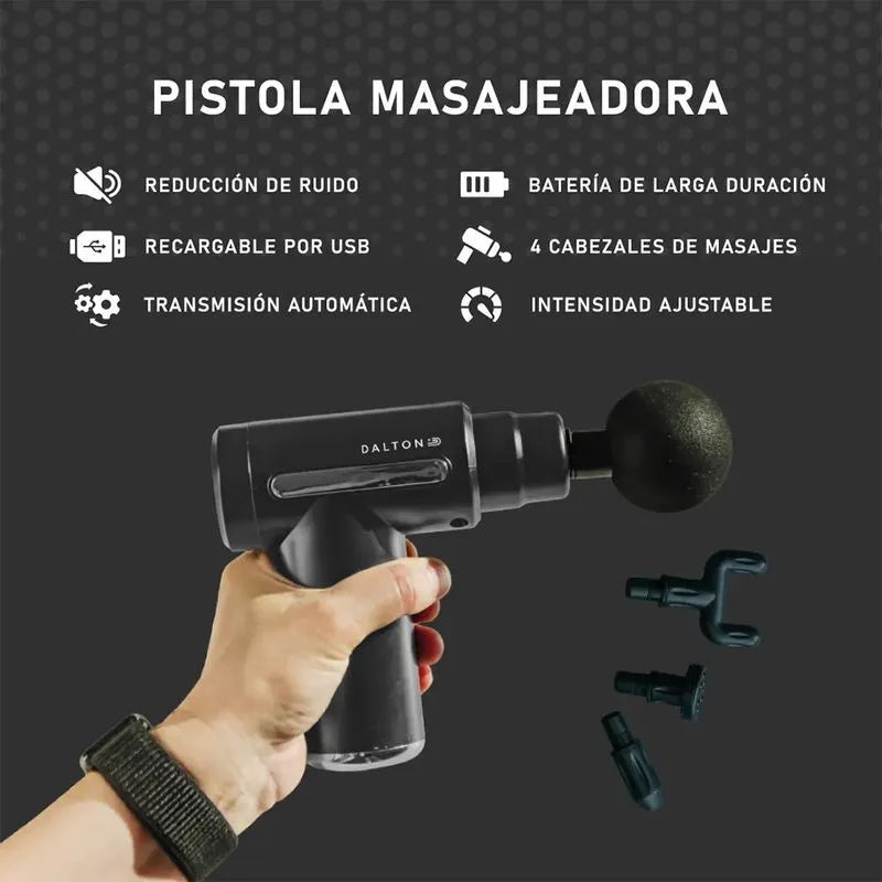 PISTOLA MASAJEADORA PROFESIONAL 5 PIEZAS 💆