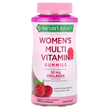 GOMITAS MULTIVITAMÍNICAS NATURE'S BOUNTY OPTIMAL SOLUTIONS PARA MUJERES, SUPLEMENTO DIETÉTICO SABOR FRAMBUESA , 80 UNIDAD