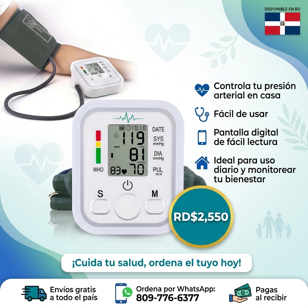 TENSIÓMETRO DIGITAL MÁQUINA PARA TOMAR PRESIÓN ARTERIAL BRAZO