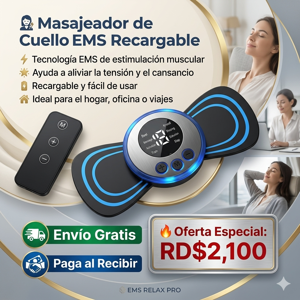 MASAJEADOR DE CUELLO EMS RECARGABLE