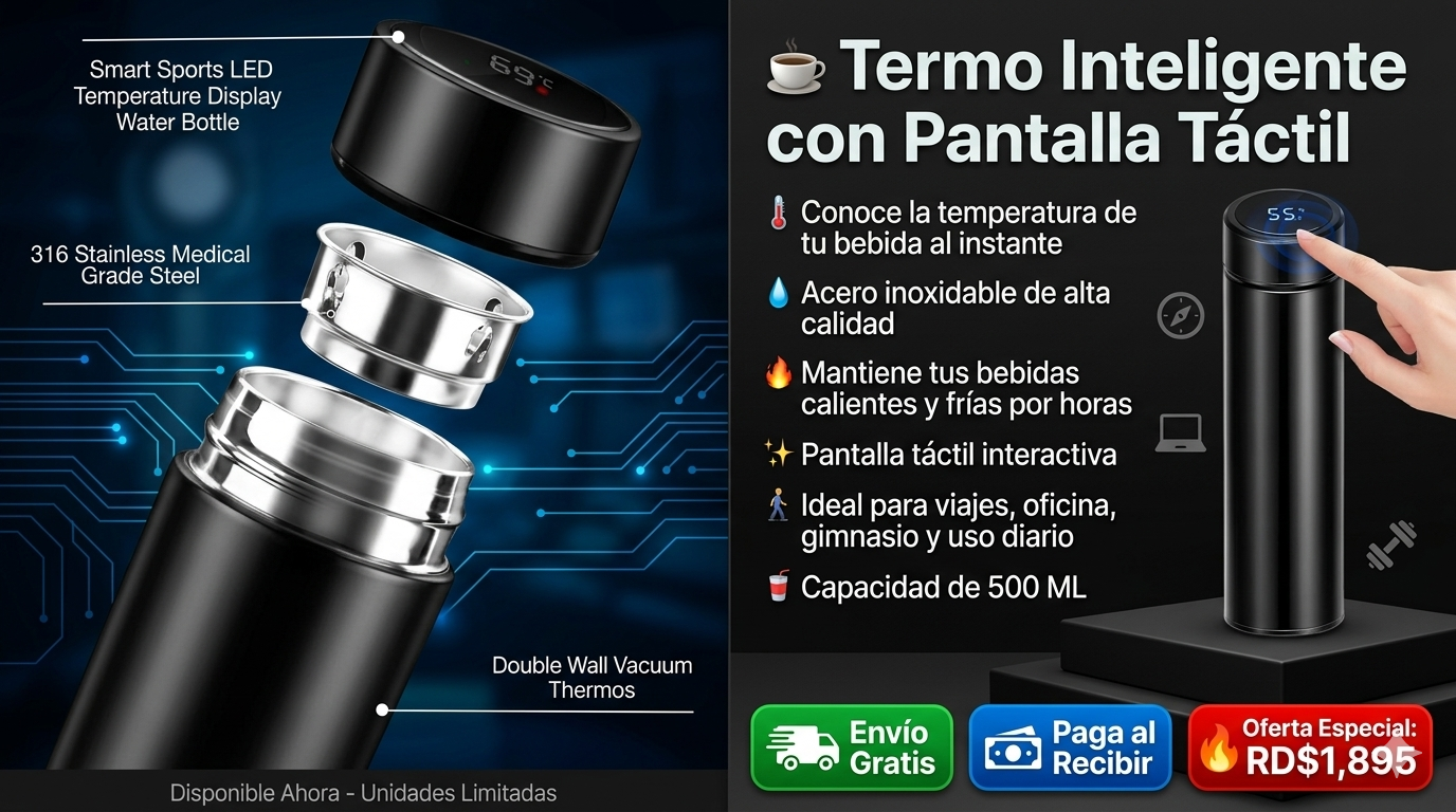 TERMO DE VIAJE, TAZA DE CAFÉ INTELIGENTE, BOTELLA DE AGUA DE ACERO INOXIDABLE INTERACTIVA TÁCTIL DE 500 ML CON PANTALLA