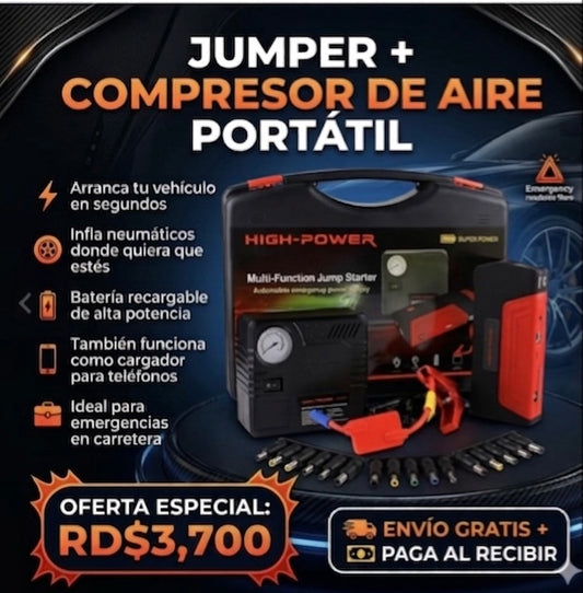 🚗⚡JUMPER DE BATERÍA Y COMPRESOR DE AIRE ✨🚗
