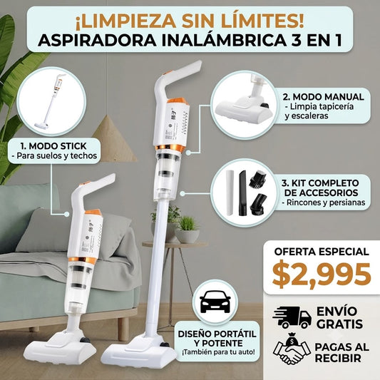 Aspiradora Inalámbrica 3 en 1